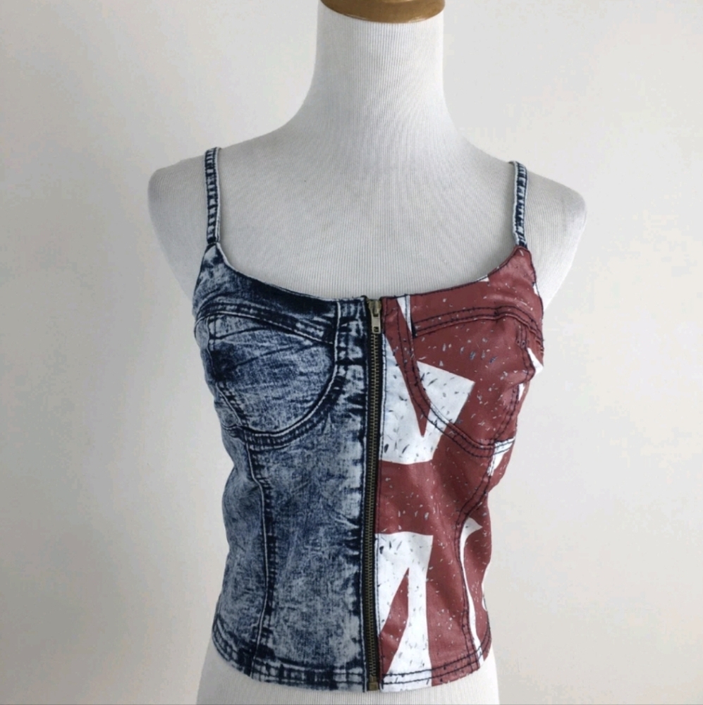 Special A Red and Blue Graphic Top with Bold Style